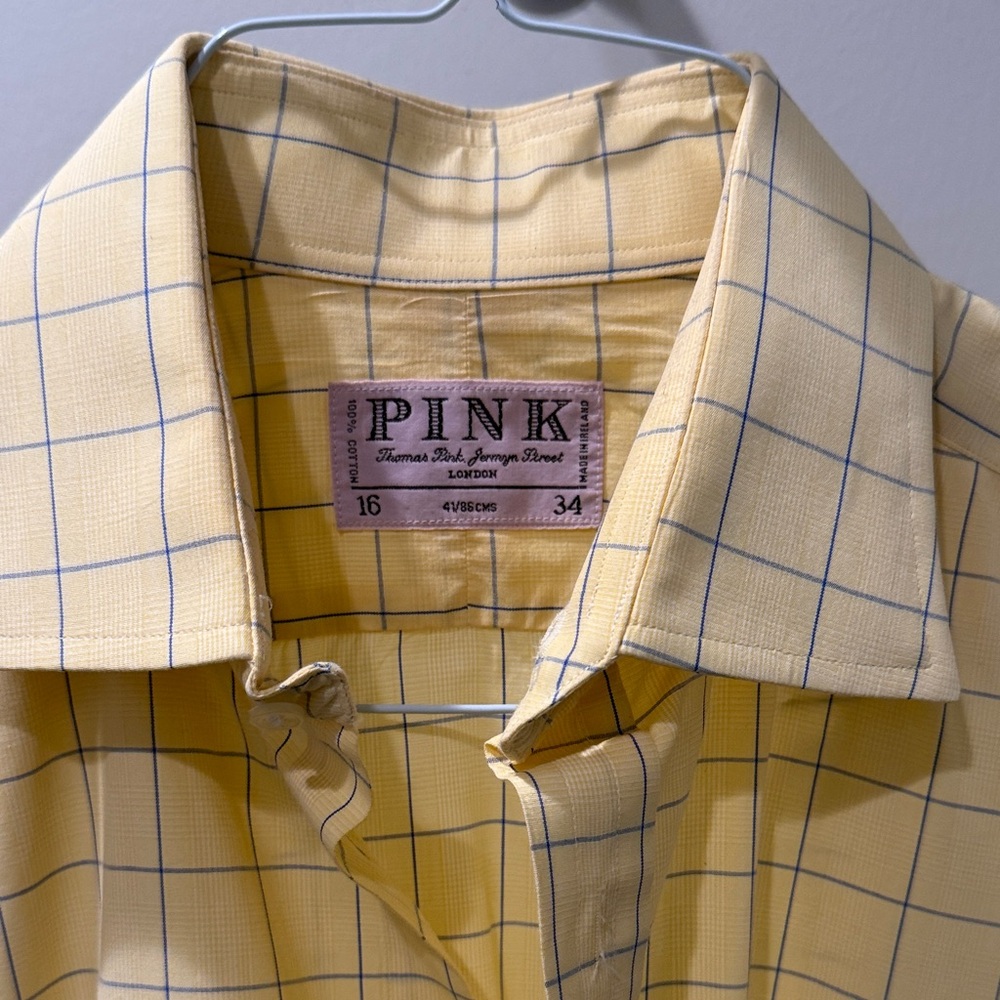 Thomas Pink Yellow Checkered Shirt